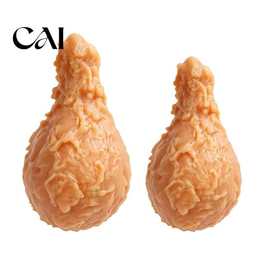 Realistic Fried Chicken Toy Leg Squeeze Toy, Stress Relief Drumstick Sensory Fake Stretchable Food Themed Toys Desk Fidget for Basket Stuffers, Party