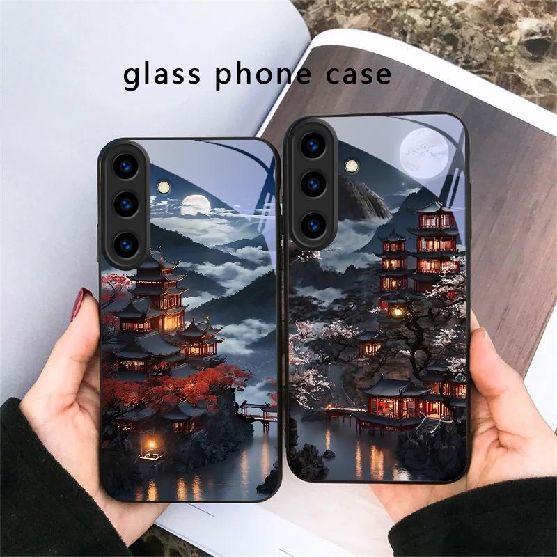Свет Луны Фея Тропа Для Samsung Galaxy S20 S21 S22 S23 Plus S24 FE S25 Ultra S26 Edge S25+ S20+ S22+ Черный Стеклянный Чехол для Телефона