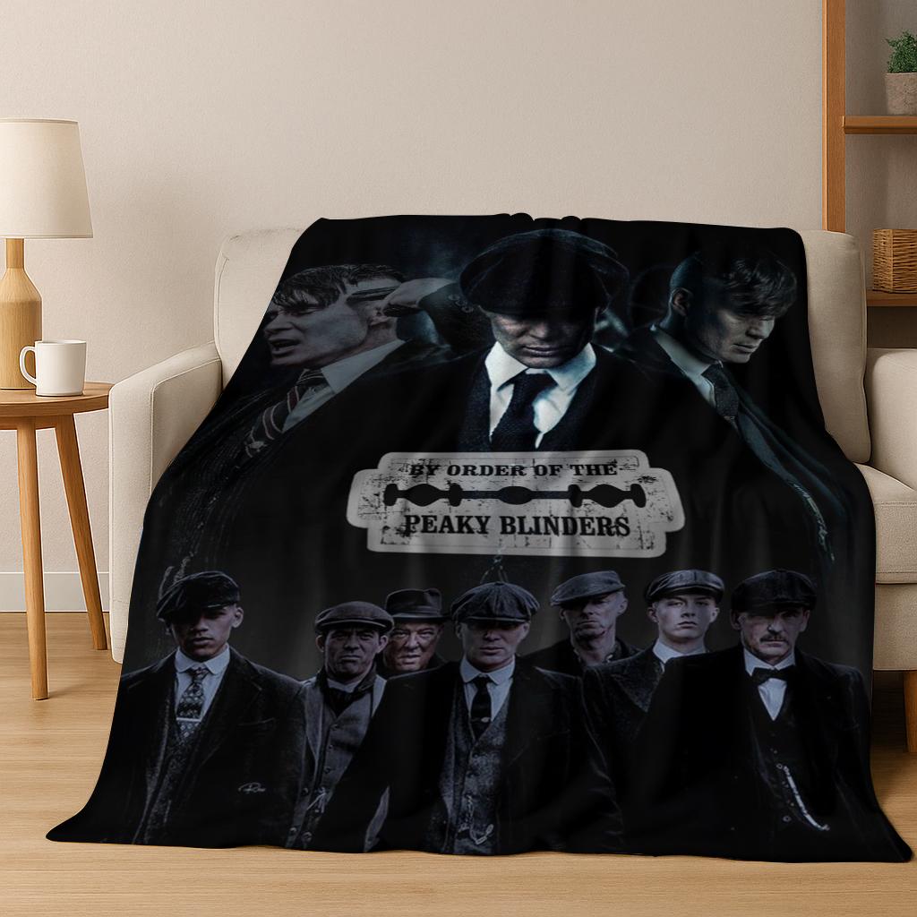 2026 Tommy Shelby P-Peaky B-Blinders Art Flannel Blanket,Cozy Soft Throw Blanket for Home Bedroom Bed Sofa Picnic Cover Gift