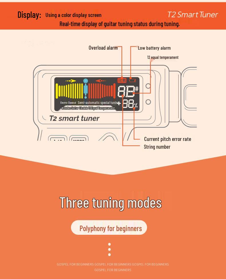 Boreyke T2 Electric String Winder & Tuner for Guitar/Ukulele