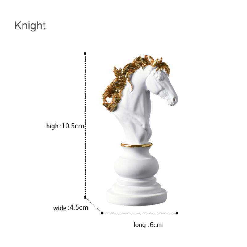 Креативная черно-белая статуя, шахматный декор, ретро смола, шахматные фигурки, статуя, украшение для офиса, дома, подарки, шахматное украшение