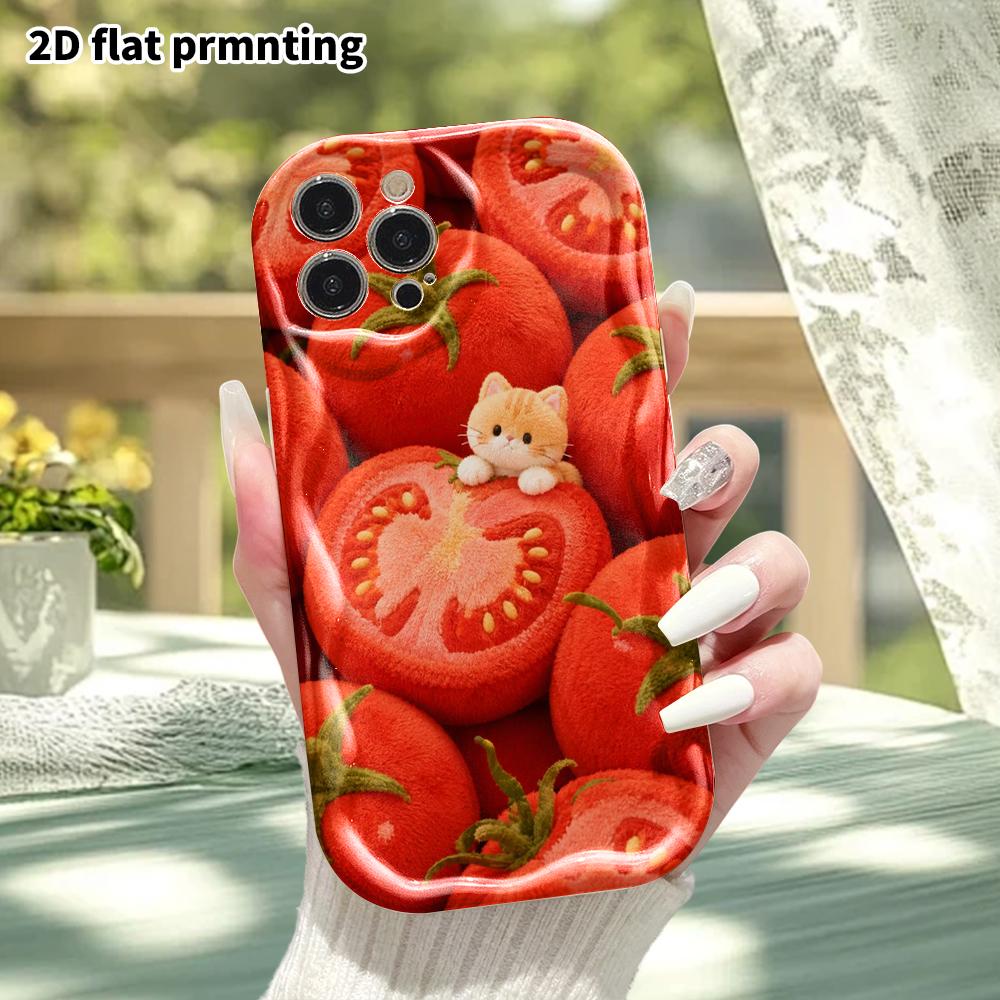 Phone Case: 2D flat, suitable for iPhone 18 17 16 15 14 13 12Pro protective case, Tomato Farm, perfect Christmas and Halloween holiday gift