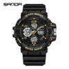 Fashion SANDA 3168 Luxury G-Type Military Men's Watch Digital Sports Multi functional Waterproof Men's Electronic Watch