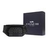 COACH Track Coated Canvas Smooth Cow Leather Fanny Pack Large Men's Black (Unisex) Fanny Packs C3765 QBMI5