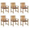 Day and Night - Day and Night Garden Chairs and Cushions 6 Units Solid Acacia Wood