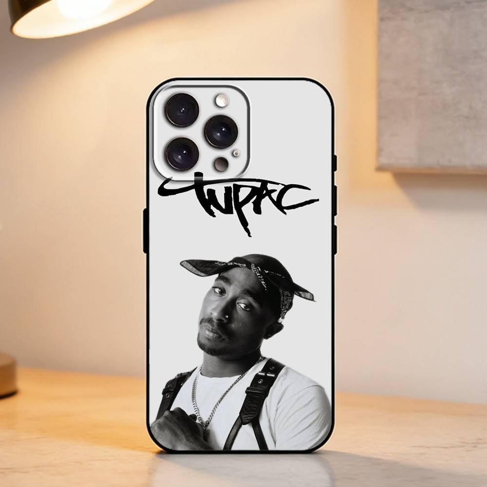 2Pac T-Tupac Shakur Рэп Рэпер Чехол для телефона для iPhone 17,16,15,14,13,12,11 Plus,Pro Max,XS,Мягкий силиконовый Черный чехол