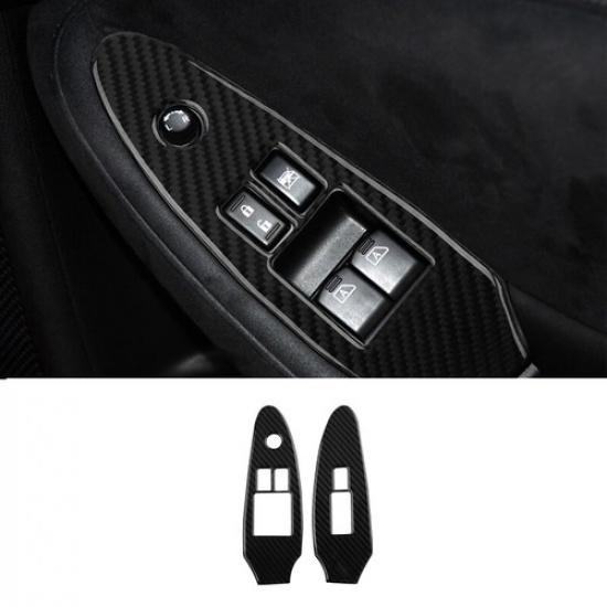 Carbon Fiber Window Lift Switch Panel Trim Sticker For Nissan 370Z 2009-