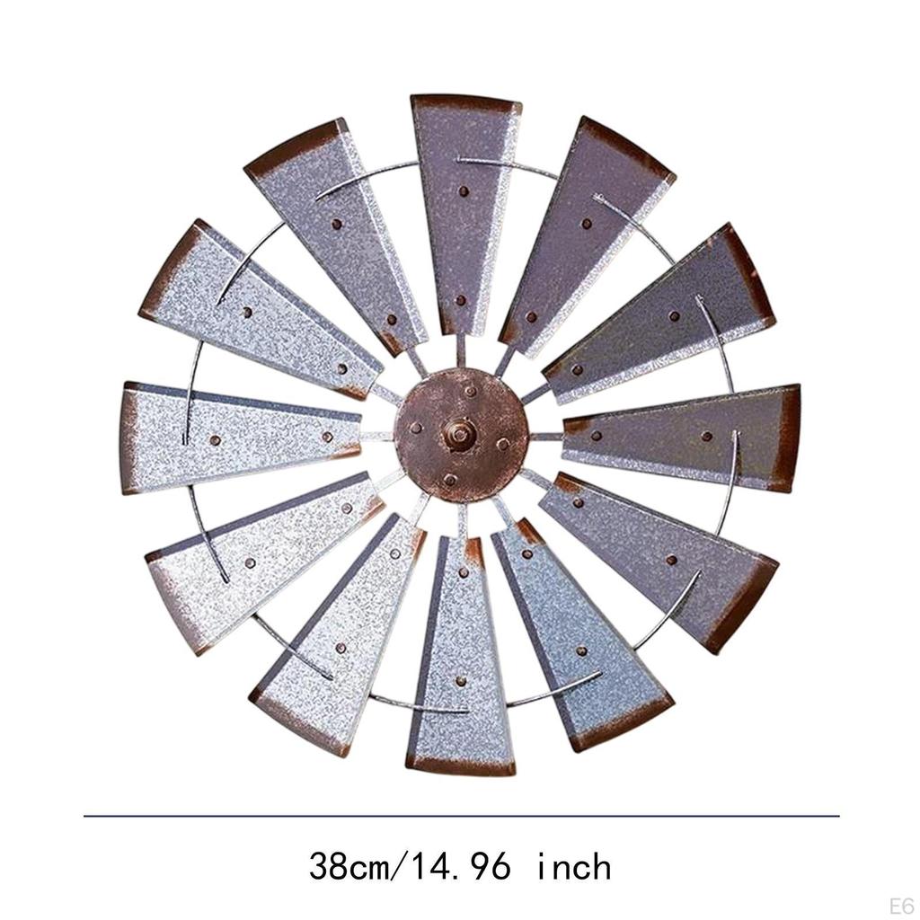 Windmill Wall Sculpture Hanging Ornament Decoration Craft Rustic Decor Iron Art for Office