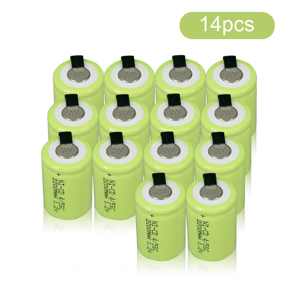 Аккумулятор 1,2 В, 2200 мАч, 4/5SC, ​​4/5 Sub C, NI-CD, со сварочными выступами, аккумуляторная батарея для отвертки, электрическая ручная дрель