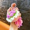 Sale Wool Crochet Mini Bouquet Hand-Woven DIY Rose Sunflower Bag Pendant Bag Charm