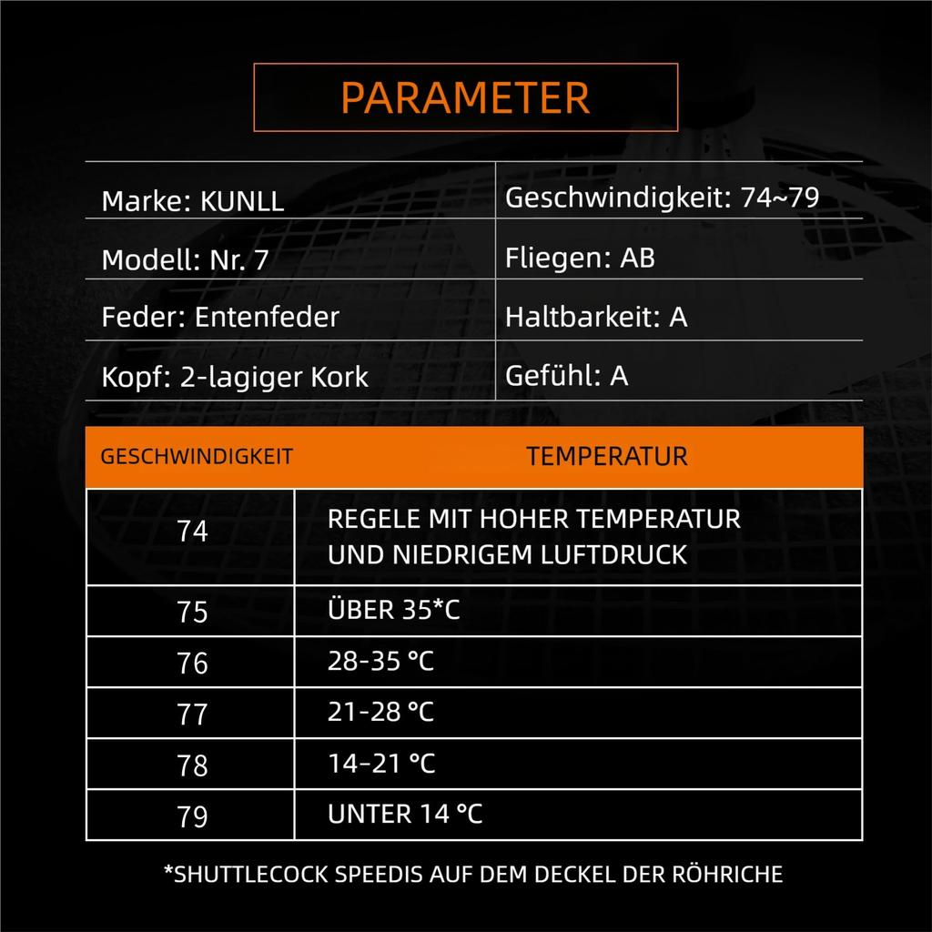 Набор бадминтонных воланов Kunli из премиального утиного пера с пробковой головкой для соревнований и тренировок в помещении, температурные воланы, 12 штук, двухслойные