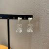 2023 Pink Bear Gummy Cartoon Dangle Earrings for Women Colorful Sequins Marmalade Bear Hoop Cute Girl Lucky Jewelry Gift