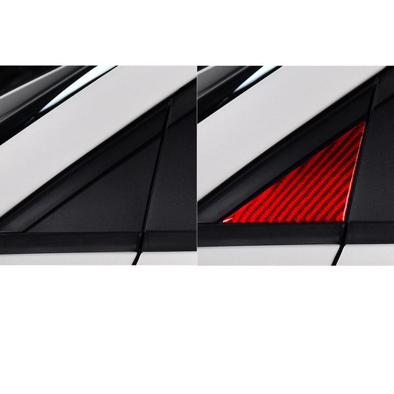 For Fiat 500 for Abarth 595 695 2008- Car Window A-pillar Triangular Panel Decoration Carbon Fiber Car Accessory Sticker