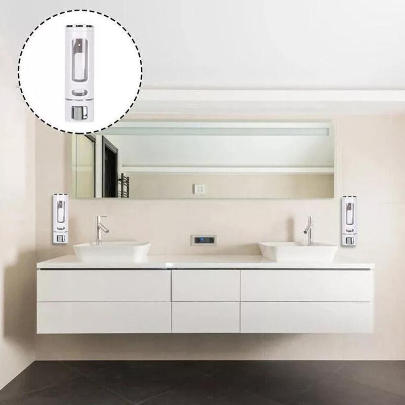 400Ml Shower Soap Dispenser Wall Mounted Shampoo And Conditioner Dispenser Adhesive Handwashing Fluid Dispenser