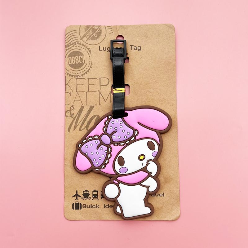 Ярлык для багажа Hello Kitty Милый бирка для чемодана Kuromi Мультяшный держатель ID-адреса для чемодана Багажная доска Портативный