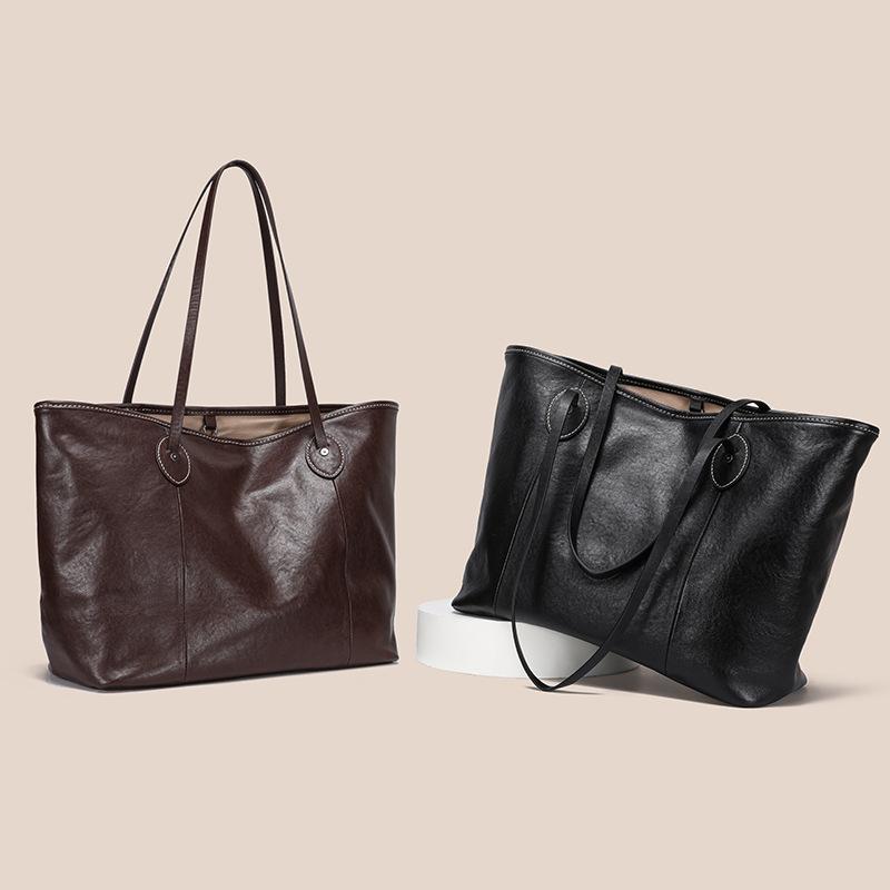 Сумка-тоут большой вместимости, женская сумка из натуральной кожи с верхним слоем из коровьей кожи, сумка премиум-класса через плечо и подмышку
