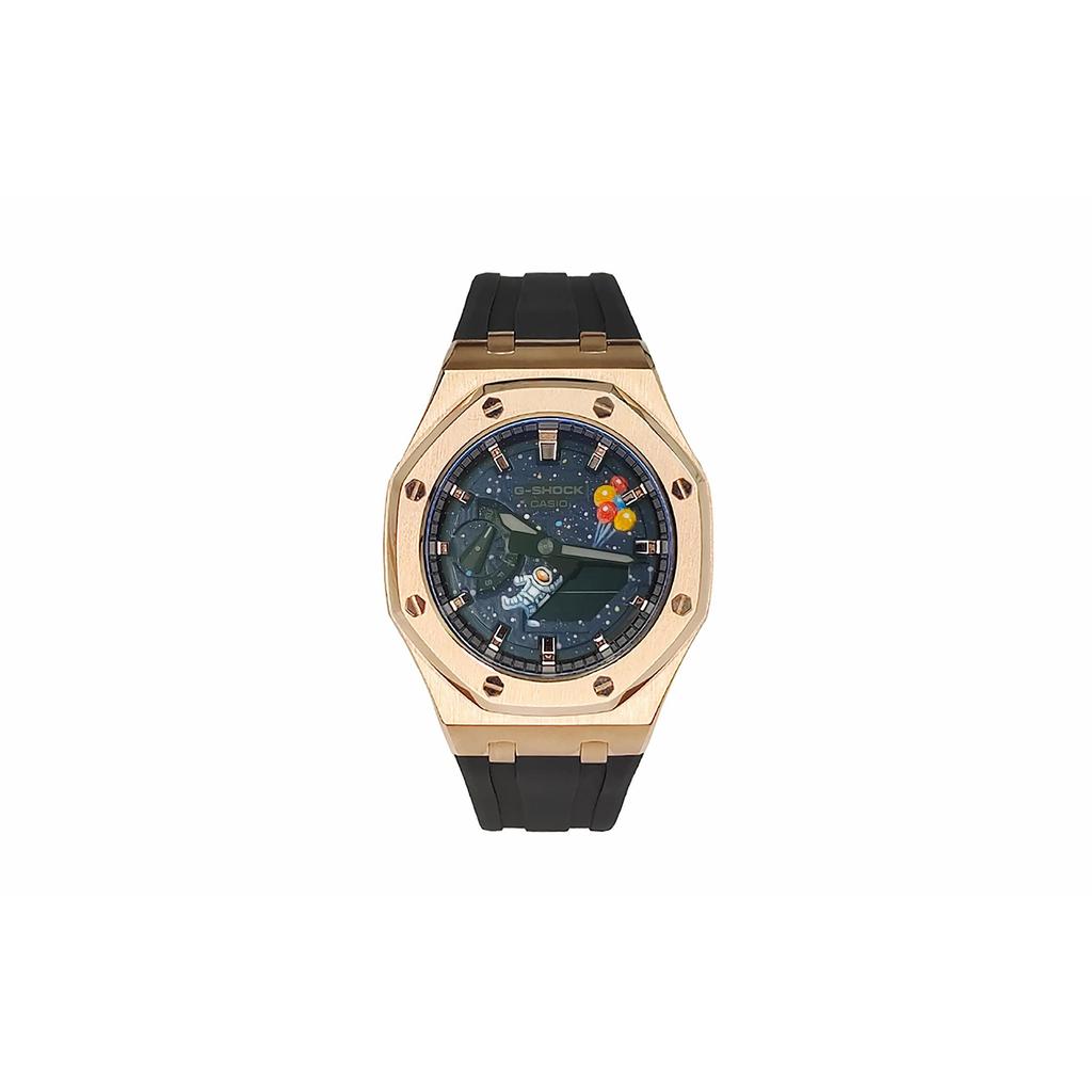 Casio Мужские часы Casio G-SHOCK GA-2100-1A1, серия 44 мм, с двойным циферблатом (жидкокристаллический/аналоговый), черные