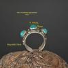 Европейское и американское бирюзовое регулируемое открытое кольцо для женщин