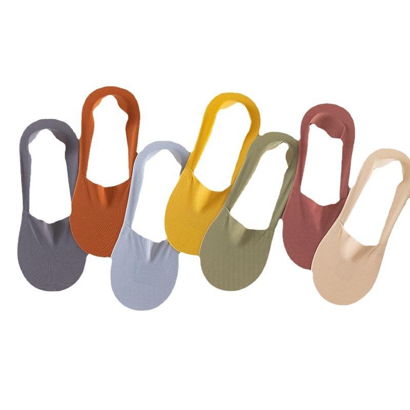 Летние мужские неглубокие бесшовные невидимые носки, однотонные носки из ледяного шелка, универсальные носки, носки-лодочки произвольного кроя