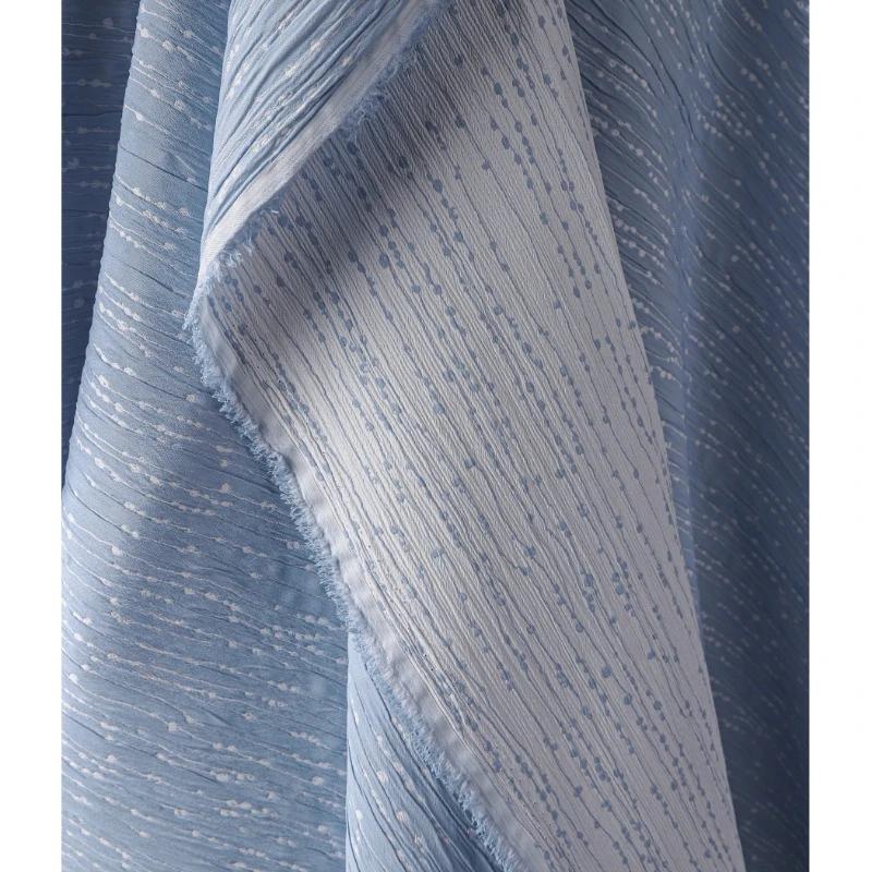 100x140cm Jacquard Dotted Cotton Linen Fabric Micro Pleated 3D Line Art Half Skirt Jacket Apparel Design DIY Cloth for Sewing