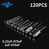 120pcs Electrolytic Capacitor 16V-50V Aluminum Electrolytic Capacitors Kit 12Values 0.22uF~470uF /1uF-470uF Assortment Set