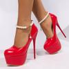 Мода 35-45 Большой размер Женская мода Высокий каблук Новые платформы 16 см Высокий каблук Женские Сексуальные Туфли для вечеринки для танца на пилоне Одинарные туфли Tacones