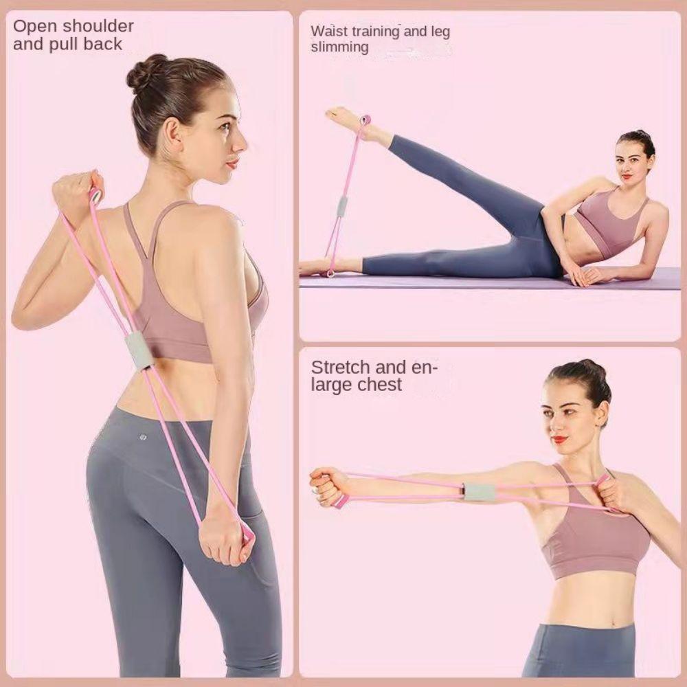 Chest Expander Yoga Pilateselastic Band 8 Shape Pull Rope Band  Loop Yoga Pilates