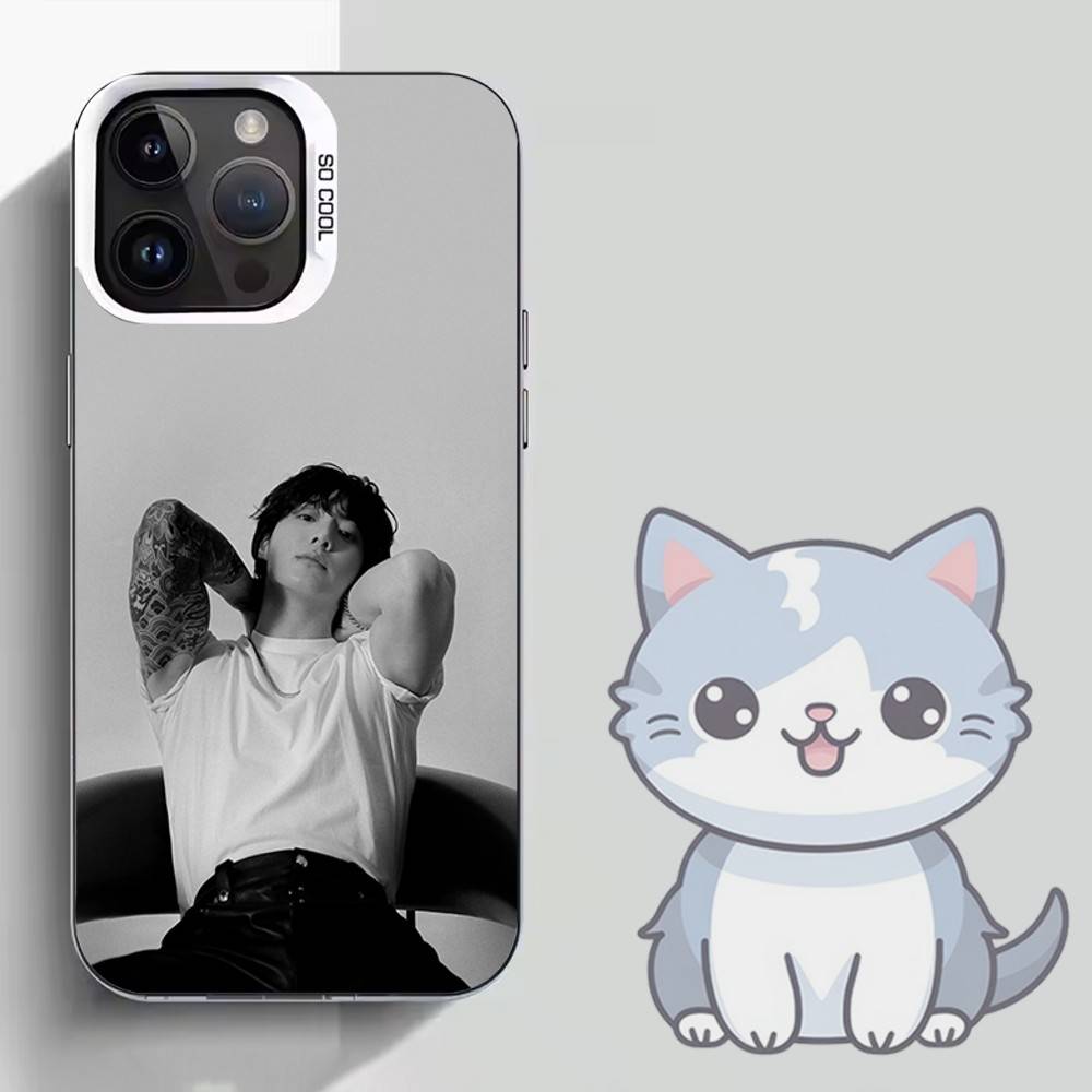 Чехол для телефона Kpop J-JungkookS для iPhone 16,15,14,13,12,11,Mini,Pro,SE,MAX Белый Матовый Ударопрочный Чехол