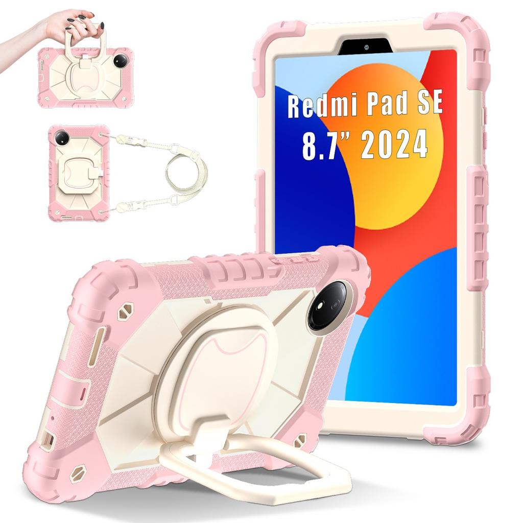 Для Xiaomi Redmi Pad SE 8.7.360° вращающаяся рукоятка прочная защитная подставка TPU+PC 3в1 противоударный противоударный чехол для планшета ПК