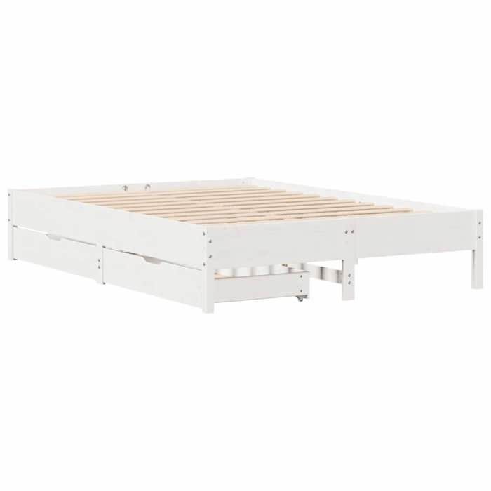 VidaXL Cadre de lit Blanc 120x190 cm Bois de pin massif, meuble de chambre à coucher, sommier, lit en bois, lit, lit double, 3301729