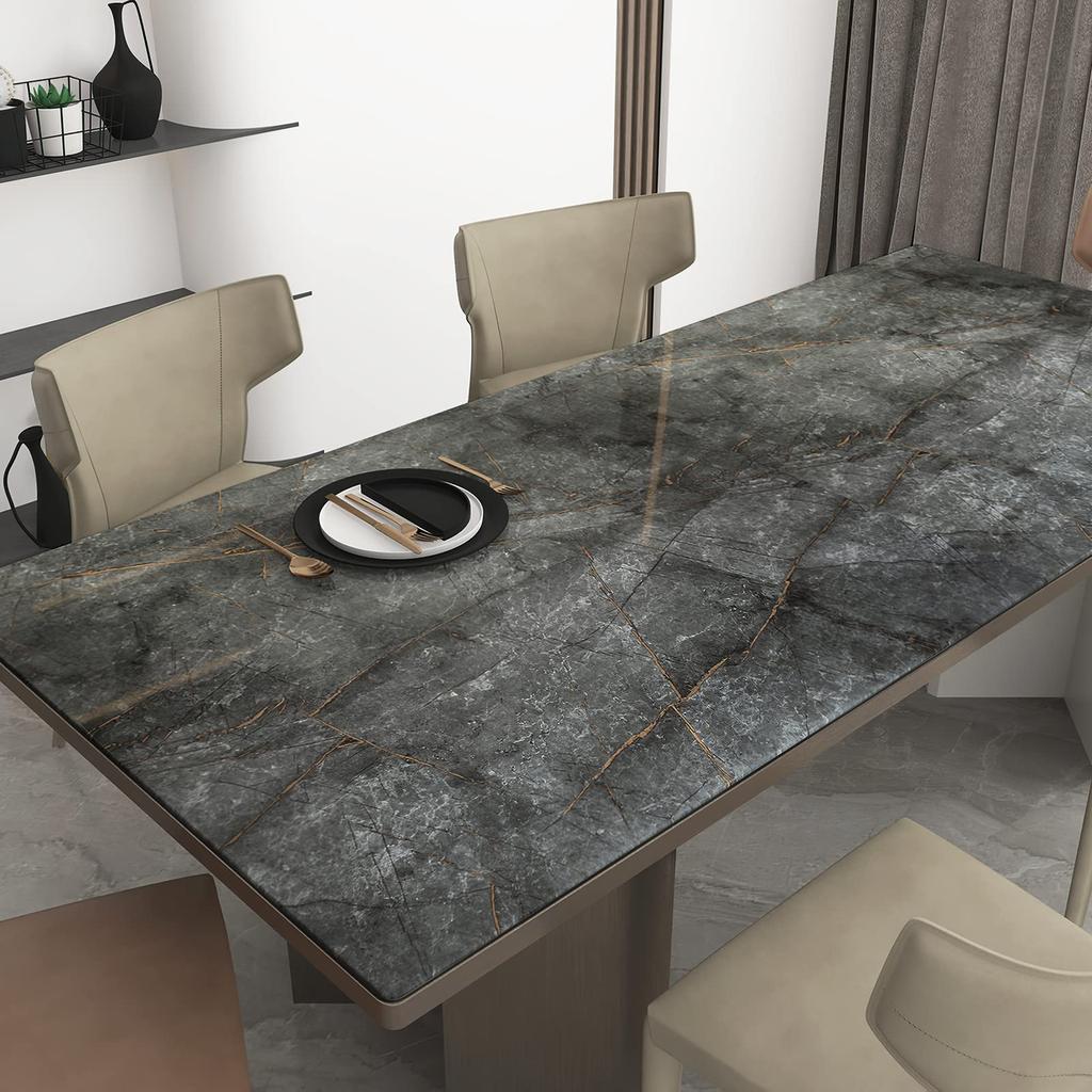 Наклейка на обои Boobest Marble, ширина 80 см, длина 4 м, толстая наклейка на обои, съемная, стильная, скандинавская, темно-серая, листовая, мраморная