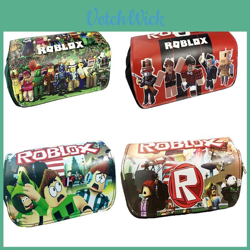 Colorful Roblox Pattern Pencil Case For Children Durable Canvas Kids Stationery Pouch