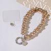 Detachable Crystal Bead Pendant Transparent Phone Lanyard Crystal Bead Keychain  for Women Girls