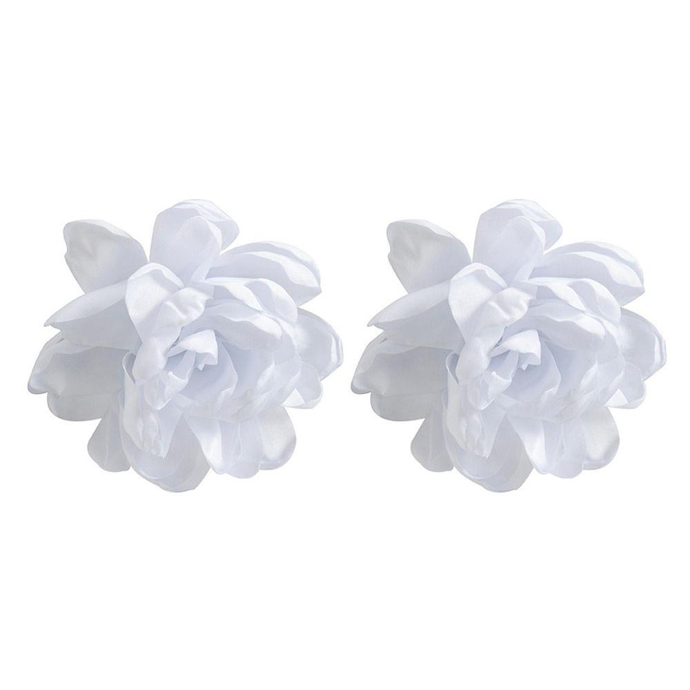 Fabric Big Flower Ear Stud Luxury Design Floral Eardrop Gifts Exaggerated Earrings Women Girls