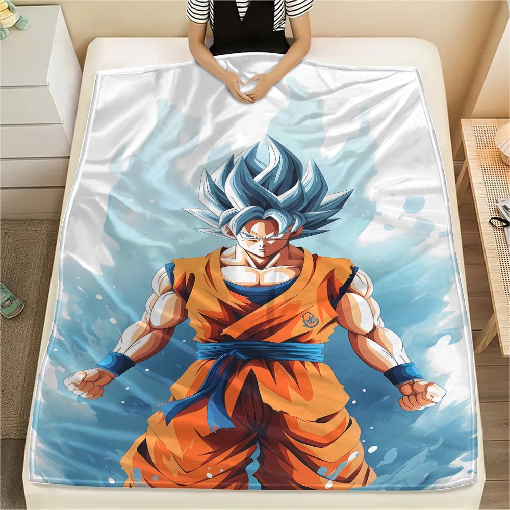 Dragon Ball Super Print Flannel Blanket, Versatile Use for Sofa Bed Chair, Picnic Travel, Warm Bedroom -HE10