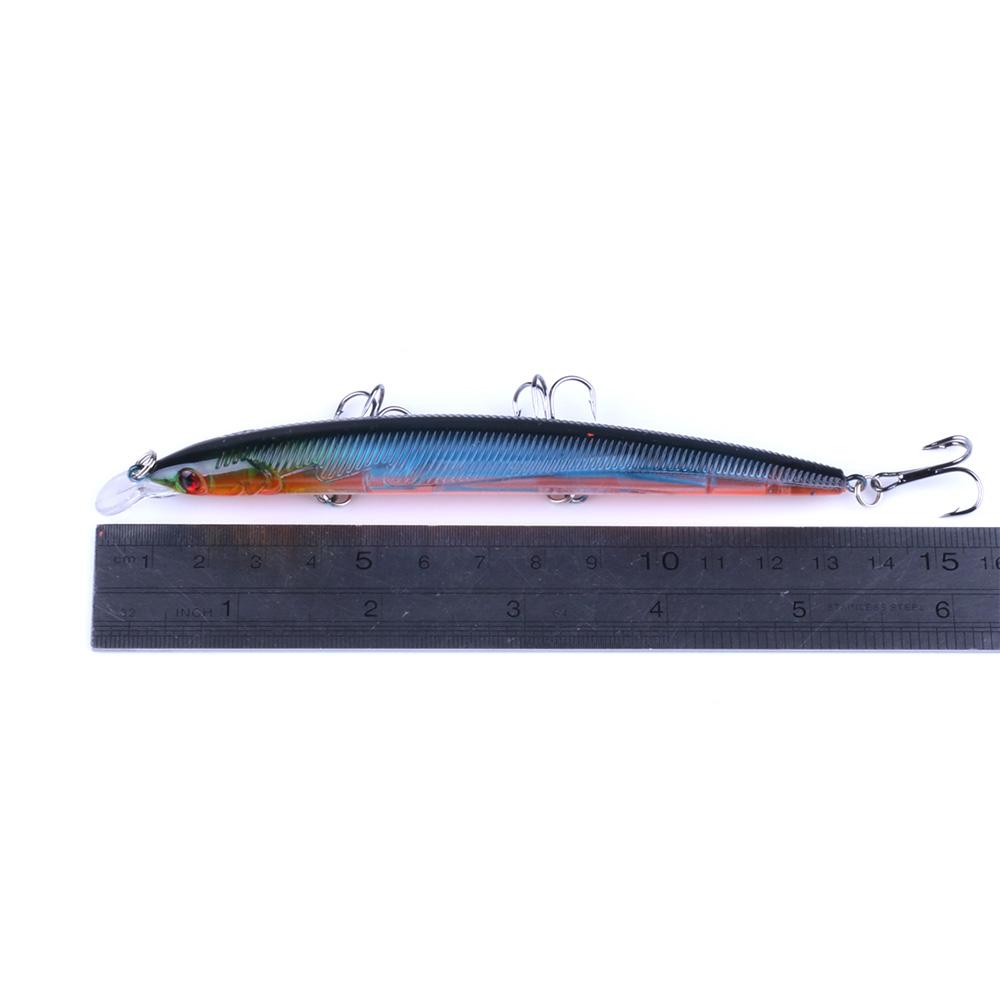 1pc Lifelike Pike Perch Lure Hengjia Plastic Wobbler Minnow Fishing Lure with 3D Eyes 0.47oz/5.3''
