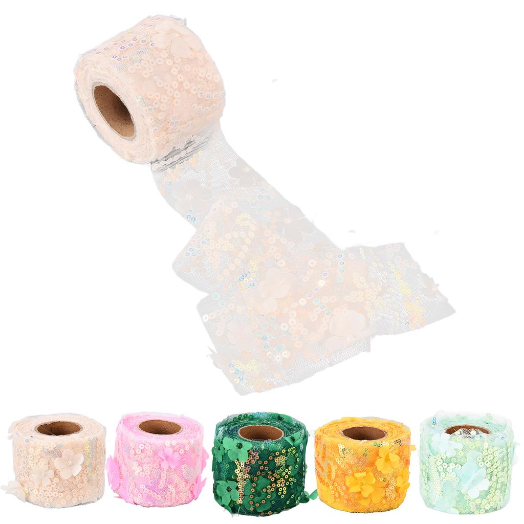 Рулон тюля 10 ярдов, вышитая блестками, цветами, сетчатая лента, декоративные аксессуары для рукоделия