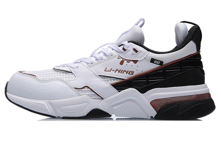 Li Ning 001 Slip Resistant Abrasion Resistant Low top Running Shoes Unisex White Black AGCR023-4