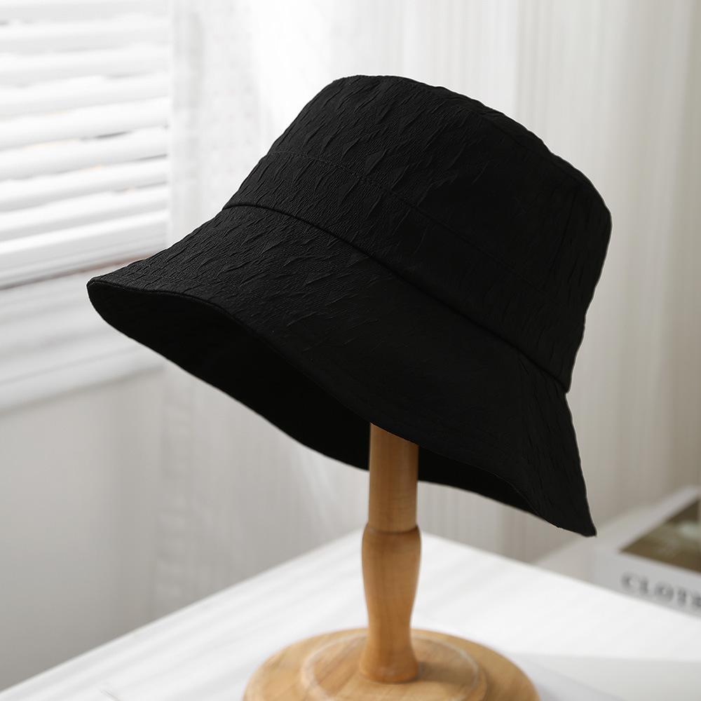 High quality pleated casual fashion fisherman hat women's versatile hat windproof sunshade breathable bucket hat