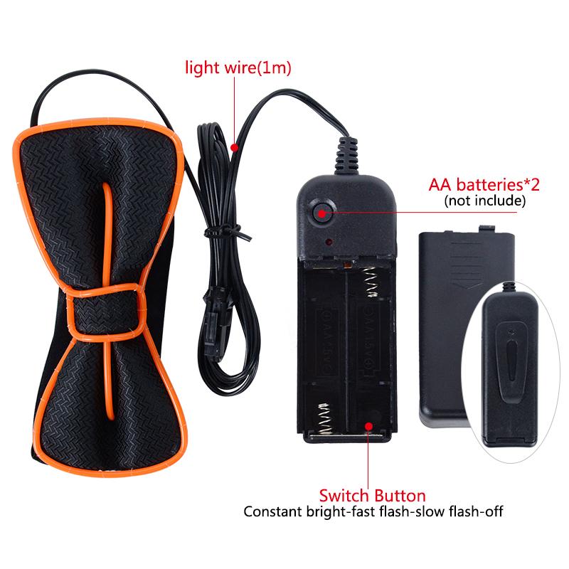 Светящийся светодиодный галстук-бабочка, подходящий для свадьбы, дня рождения, рождественского украшения, костюма для ролевых игр на Хэллоуин, аксессуаров