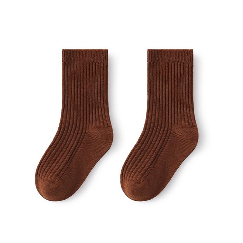 Детские носки, 5 пар однотонных детских носков средней длины