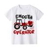 Smooth Operator Tractor Baby Valentines Day Shirts Construction Valentines Boy Short Sleeve Shirt Toddler Valentine Cute TShirt