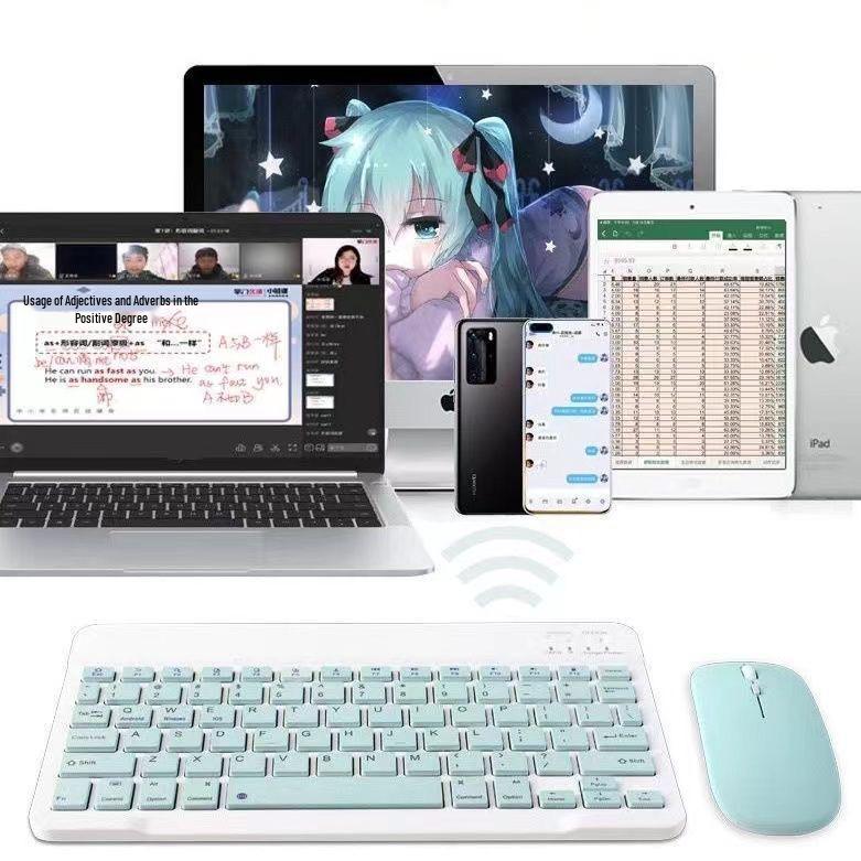 Bluetooth-клавиатура для iPad, телефона, планшета – 10-дюймовая, перезаряжаемая, совместимая с Apple, для настольного ввода