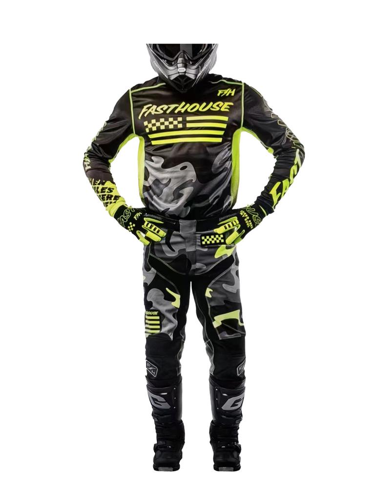 Downhill suit, mountain bike riding suit, men's and women's suit, moisture-wicking off-road motorcycle racing suit, street car quick-drying