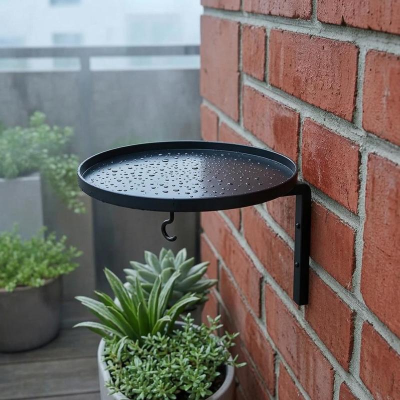 Outdoor Bird Bath Tray Bird Bath Wall Mounted Wall Mounted Bird Bath Tray with Feeder Hook Outdoor Metal for Garden Fence Patio