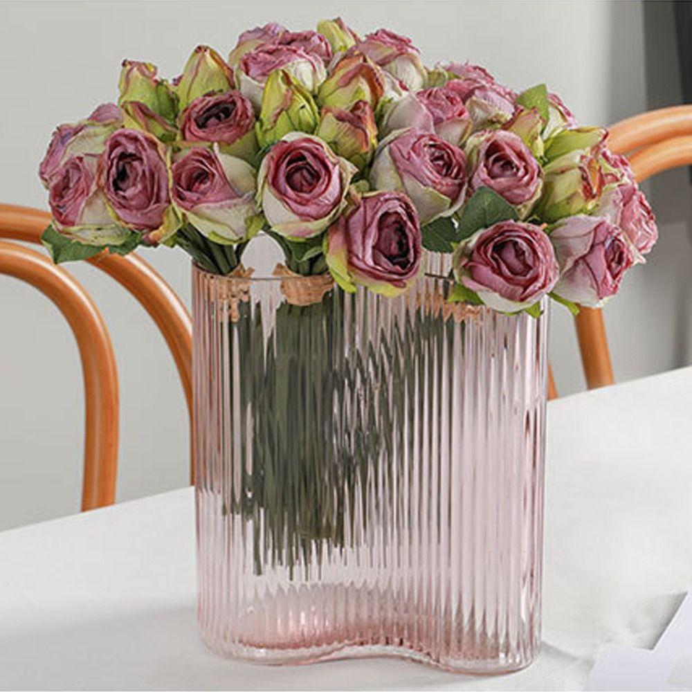 Elegant Silk Rose Flowers Real Touch Fake Plants Artificial Roses Bouquet  Outdoor Garden Decor