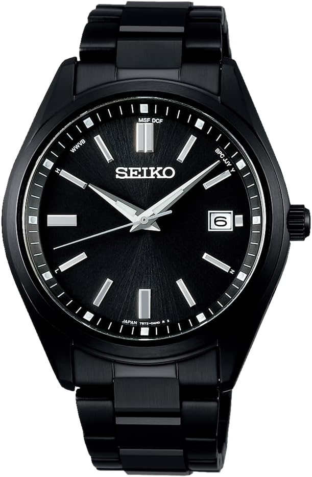 Мужские часы Seiko S с солнечной батареей и корректировкой волны Черный Черный Sbtm325