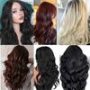 Invisible Wire Fish Line Hair Extensions with Long Synthetic Wavy Curly Hairpiece Adjustable Transparent for Women 22 Inch