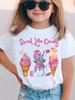 As Sweet As Candy Ice Cream Printed Roundneck Shortsleeved Tshirt Casual and Comfortable Girls Tshirt Polyester Fabric