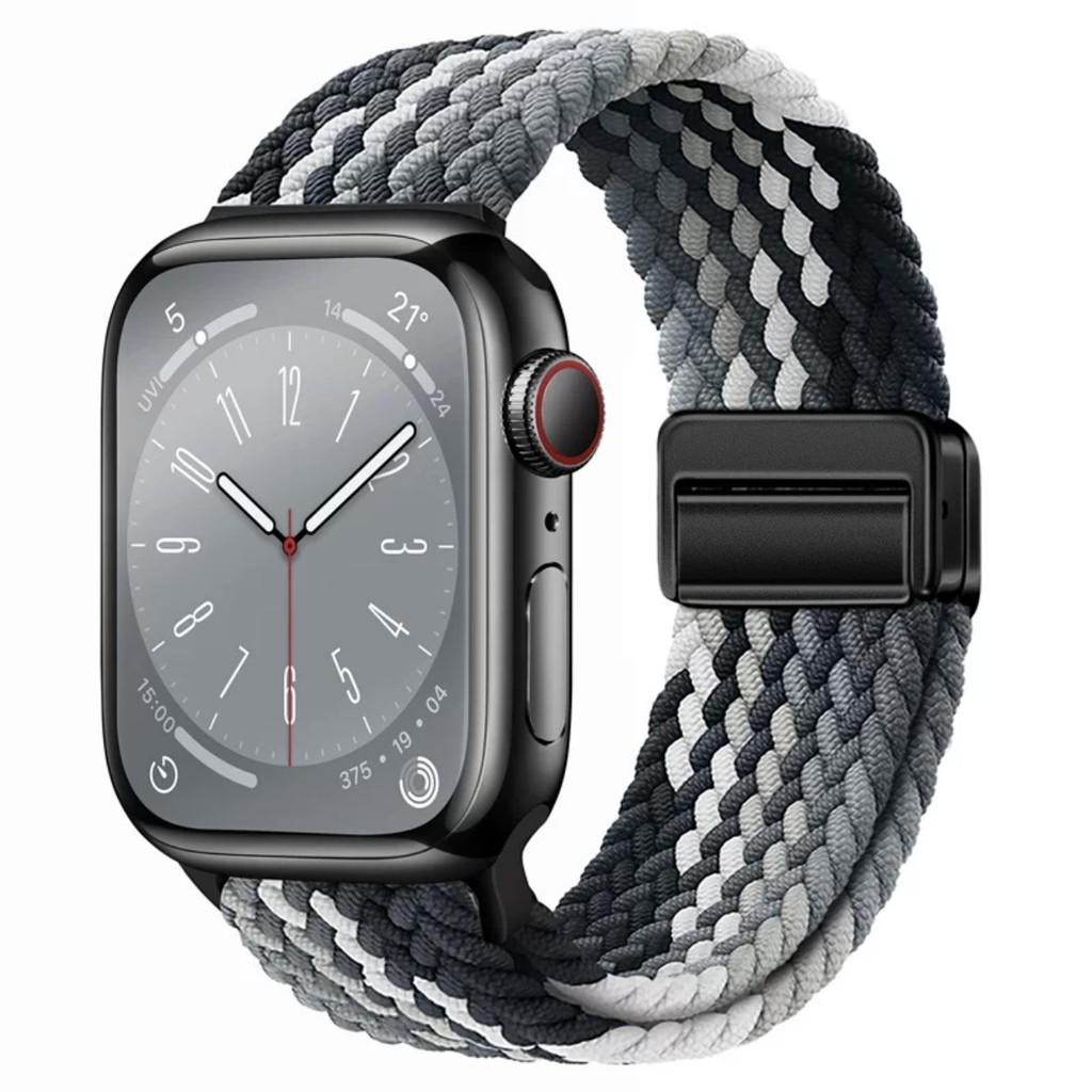 Плетеная нейлоновая ремешок-браслет Совместимый Для Apple Watch S10 46мм 44мм 40мм 45мм 49мм 41мм 38мм iWatch series se 10 7 3 5 6 8 9 Ultra